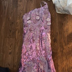 Flowers By Zoe Purple Glam Pop Sequin Dress
